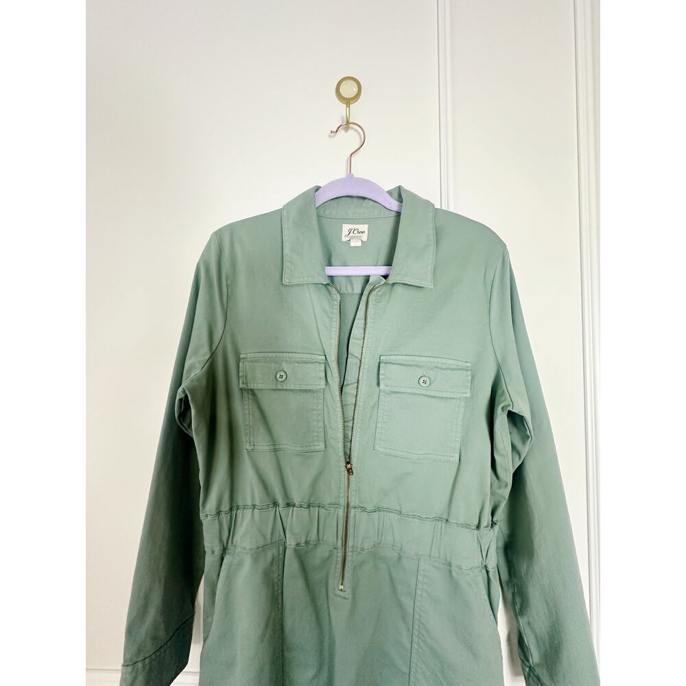 J. Crew Cotton Long Sleeve Zip Up Dress Size 10 - Picture 6 of 13